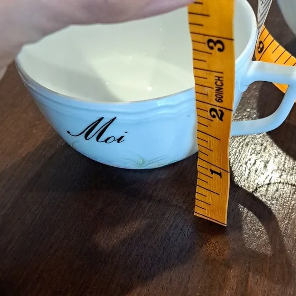 Limoges France Tea/Coffee Cup, Moi& Coi inscribed on white porcelain - Picture 11 of 12